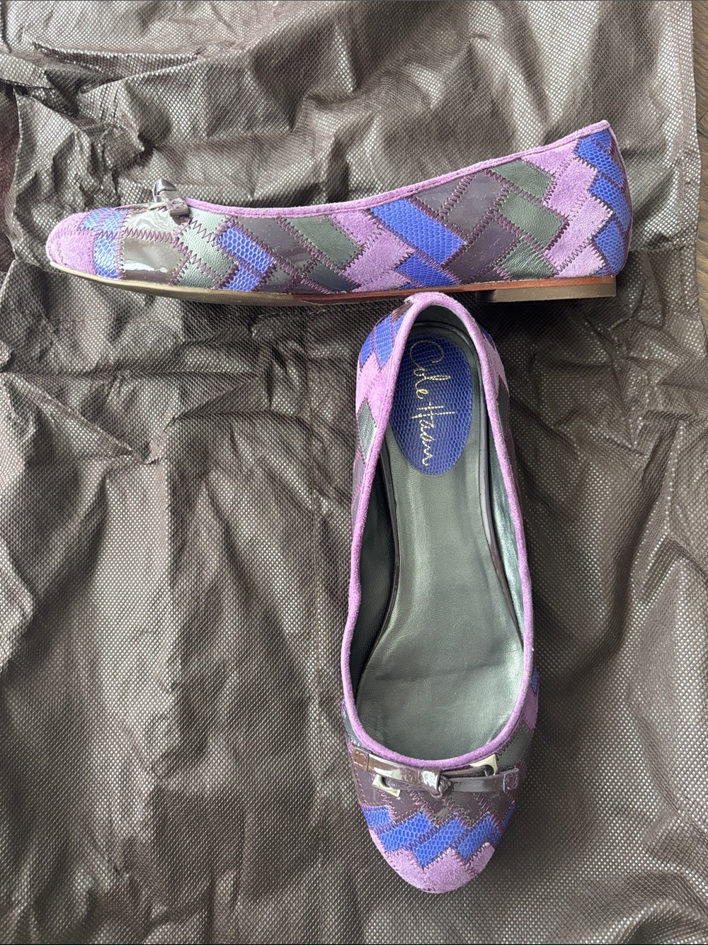 Cole Haan Purple and Blue Zigzag Ballet Flats
